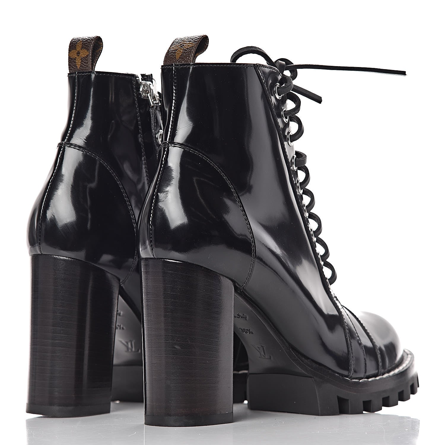 Louis Vuitton Patent Calfskin Star Trail Ankle Boots 38.5 Black 4 of 10