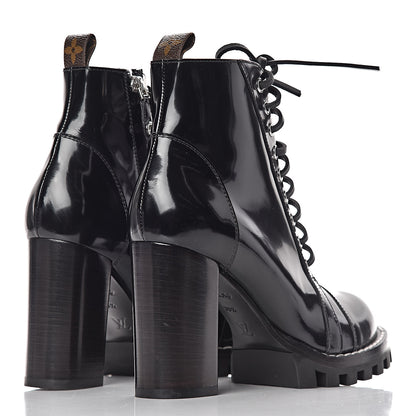 Louis Vuitton Patent Calfskin Star Trail Ankle Boots 38.5 Black 4 of 10