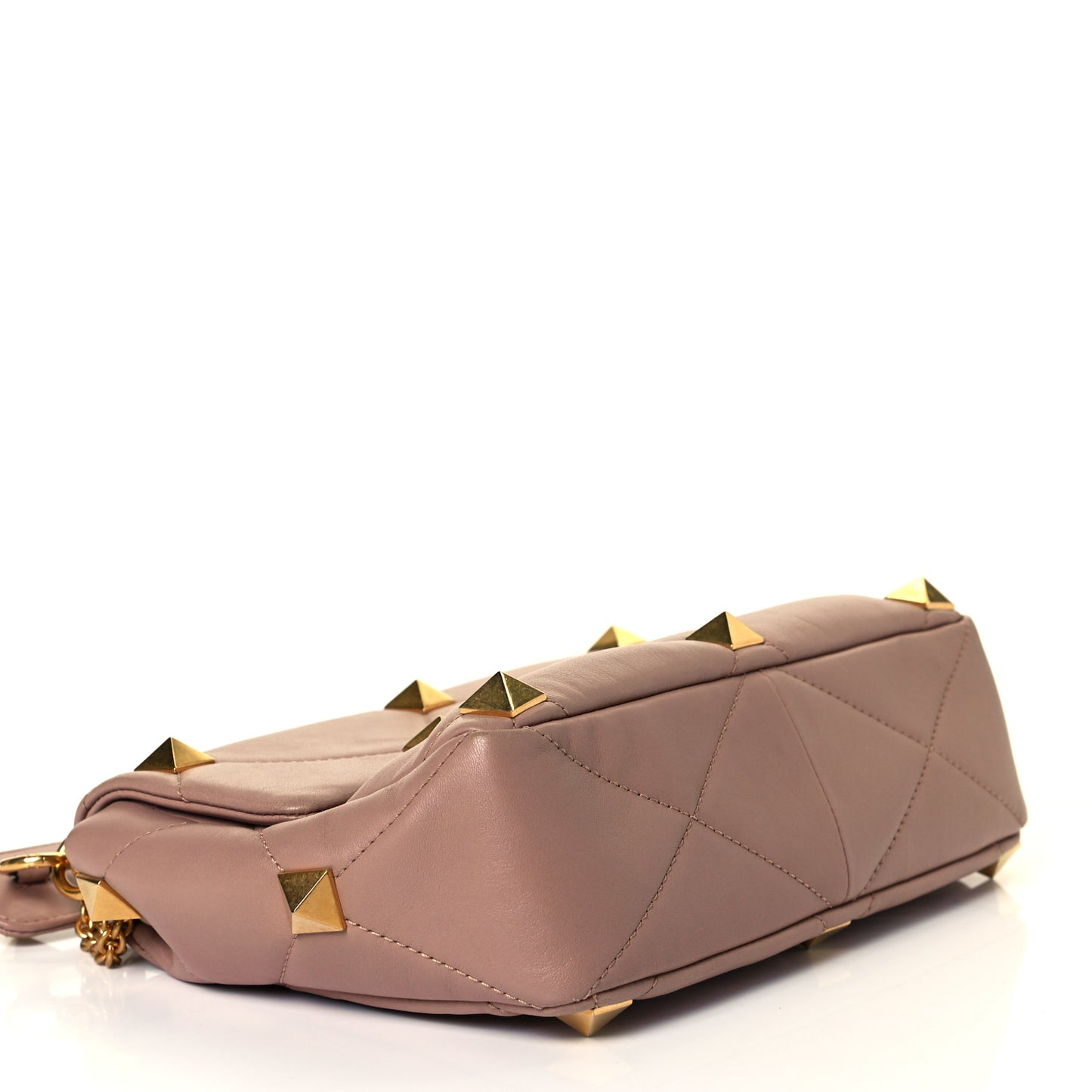 Nappa Large Roman Stud Shoulder Bag Rose Cannelle