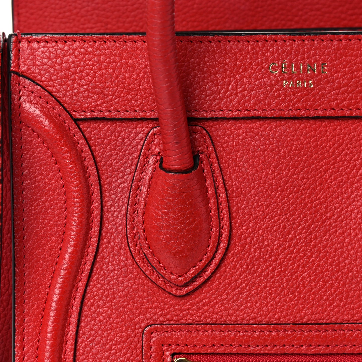 Drummed Calfskin Nano Luggage Red