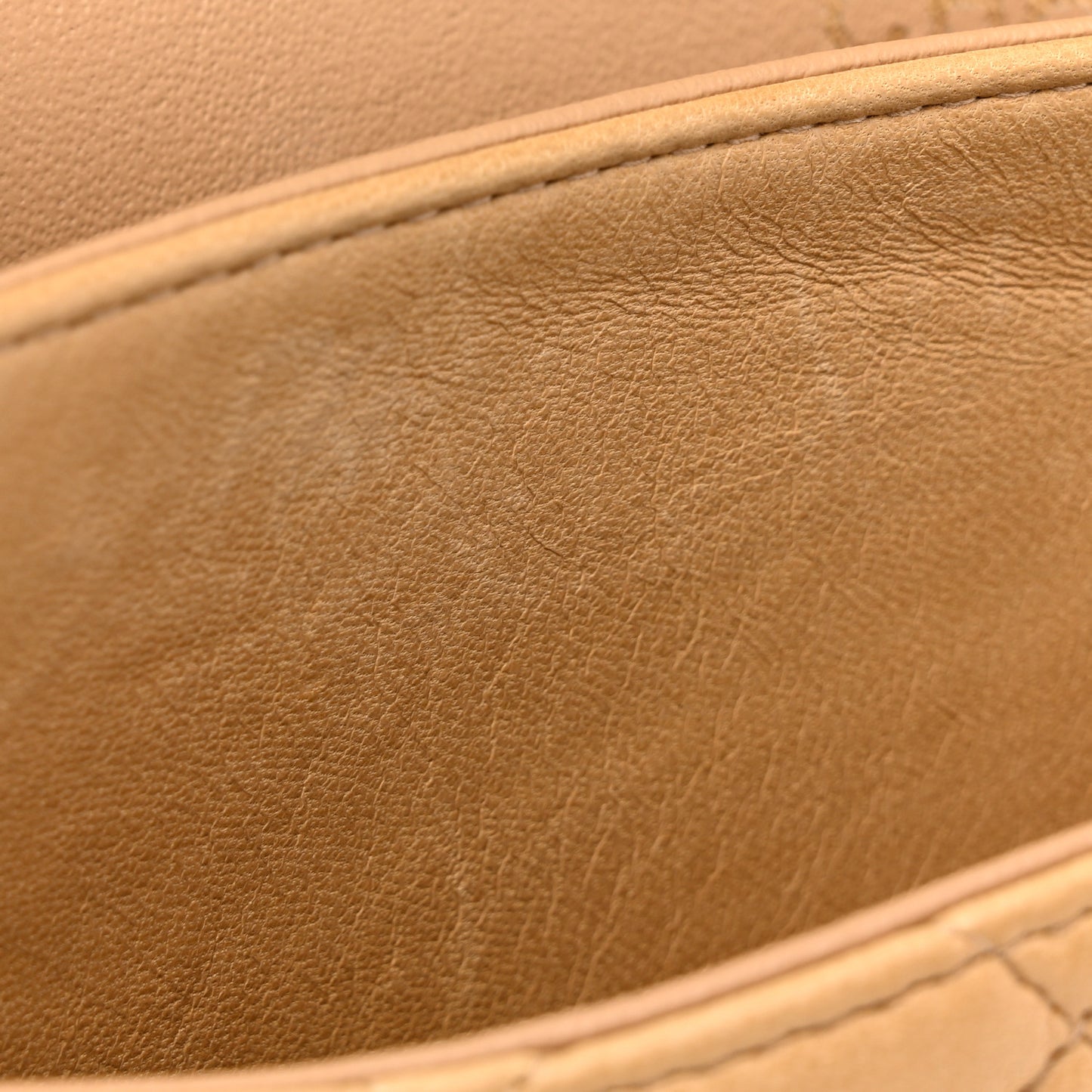 Lambskin Quilted Medium Double Flap Beige
