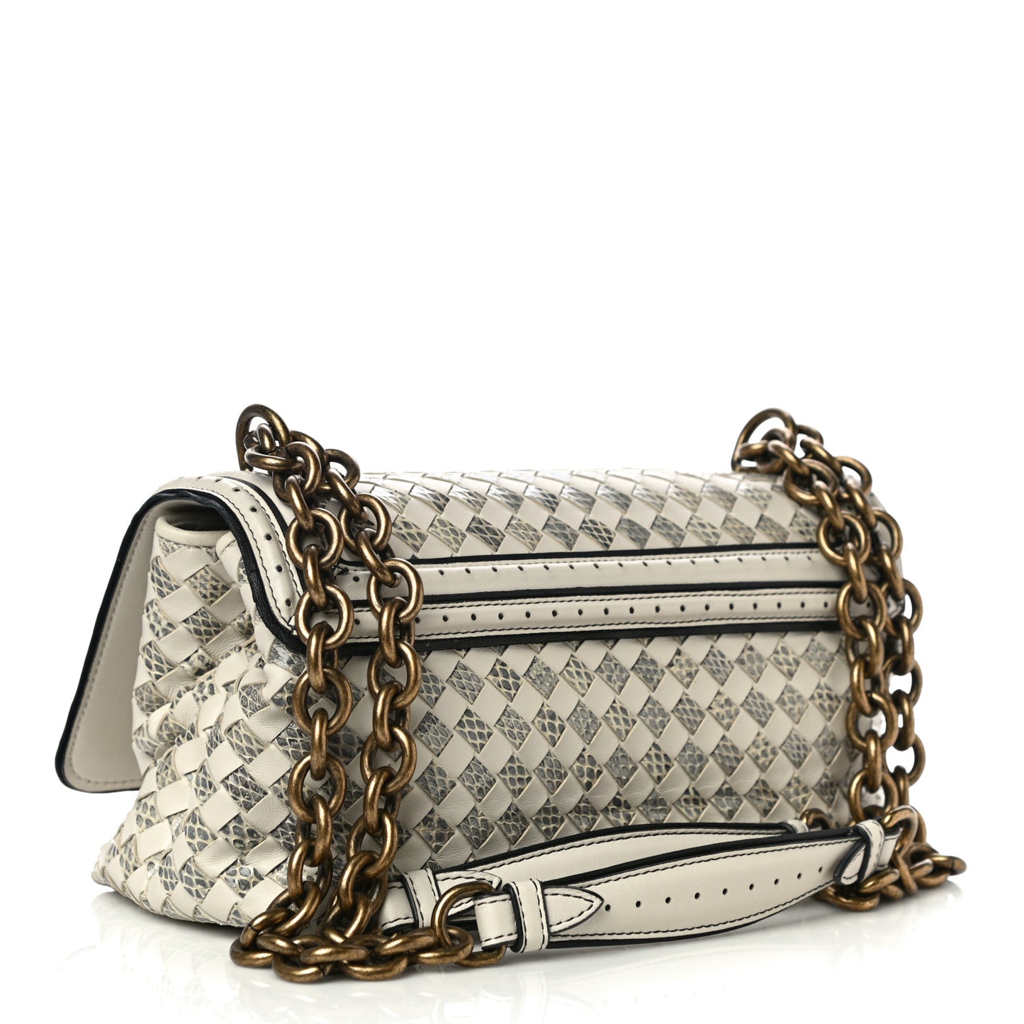 Nappa Ayers Intrecciato Checker Olimpia Knot Bag Mist Black