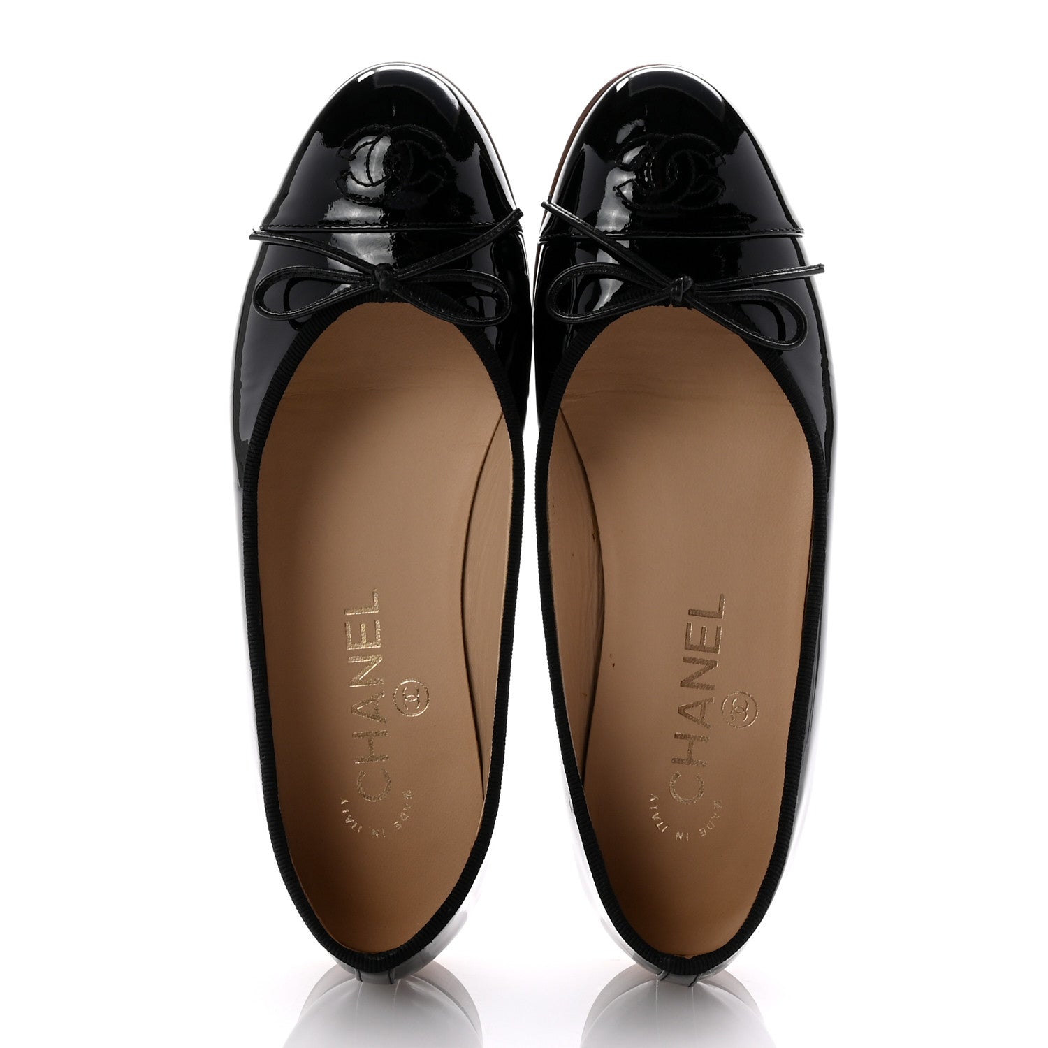Chanel Patent CC Cap Toe Ballerina Flats 35.5 Black 2 of 9