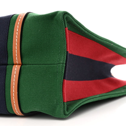 Gucci Canvas Calfskin Web Interlocking G Tote Bag Green 10 of 11