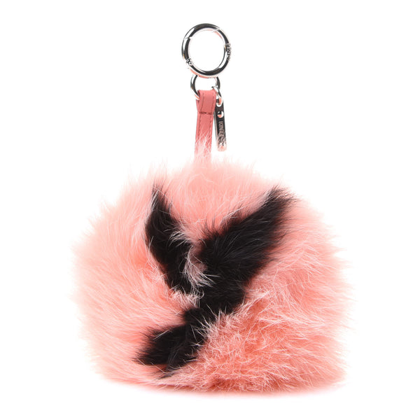FENDI ファー キーホルダー Y ピンク・黒 約15cm Fendi Fox Fur Y ABCharm Bag Charm Pink Black 889252 – FASHIONPHILE