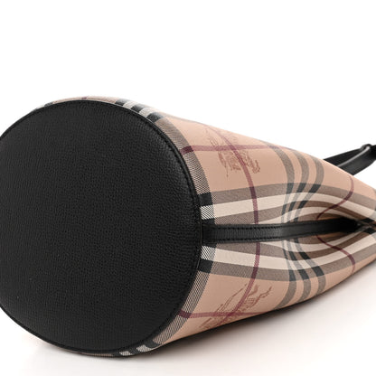 Burberry Haymarket Check Colours Small Lorne Bucket Crossbody Black 9 of 10