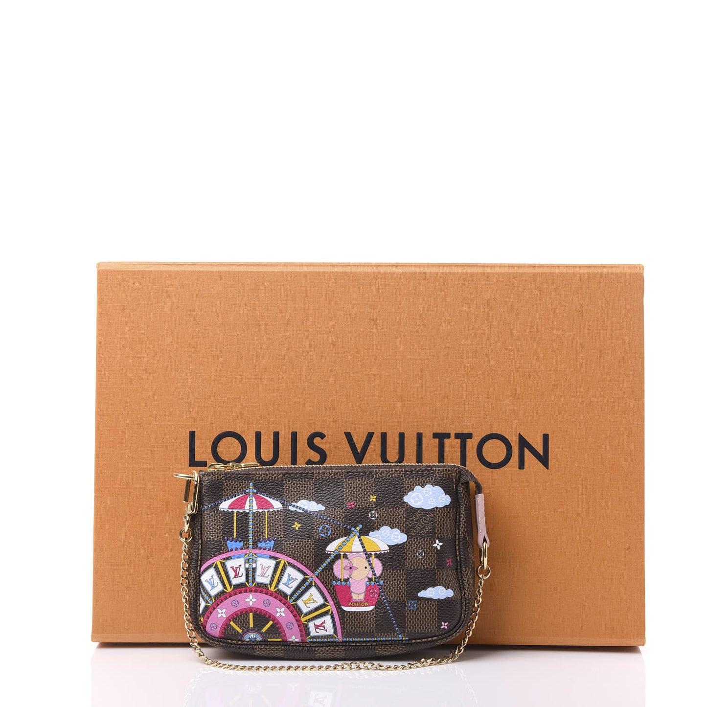 Damier Ebene 2020 Christmas Animation Big Wheel Mini Pochette Accessories Rose Ballerine