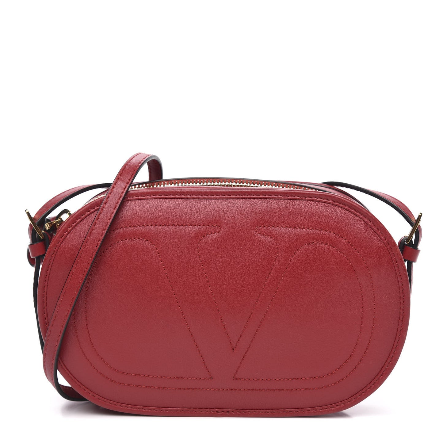 Vitello Small Logo Go Crossbody Bag Red