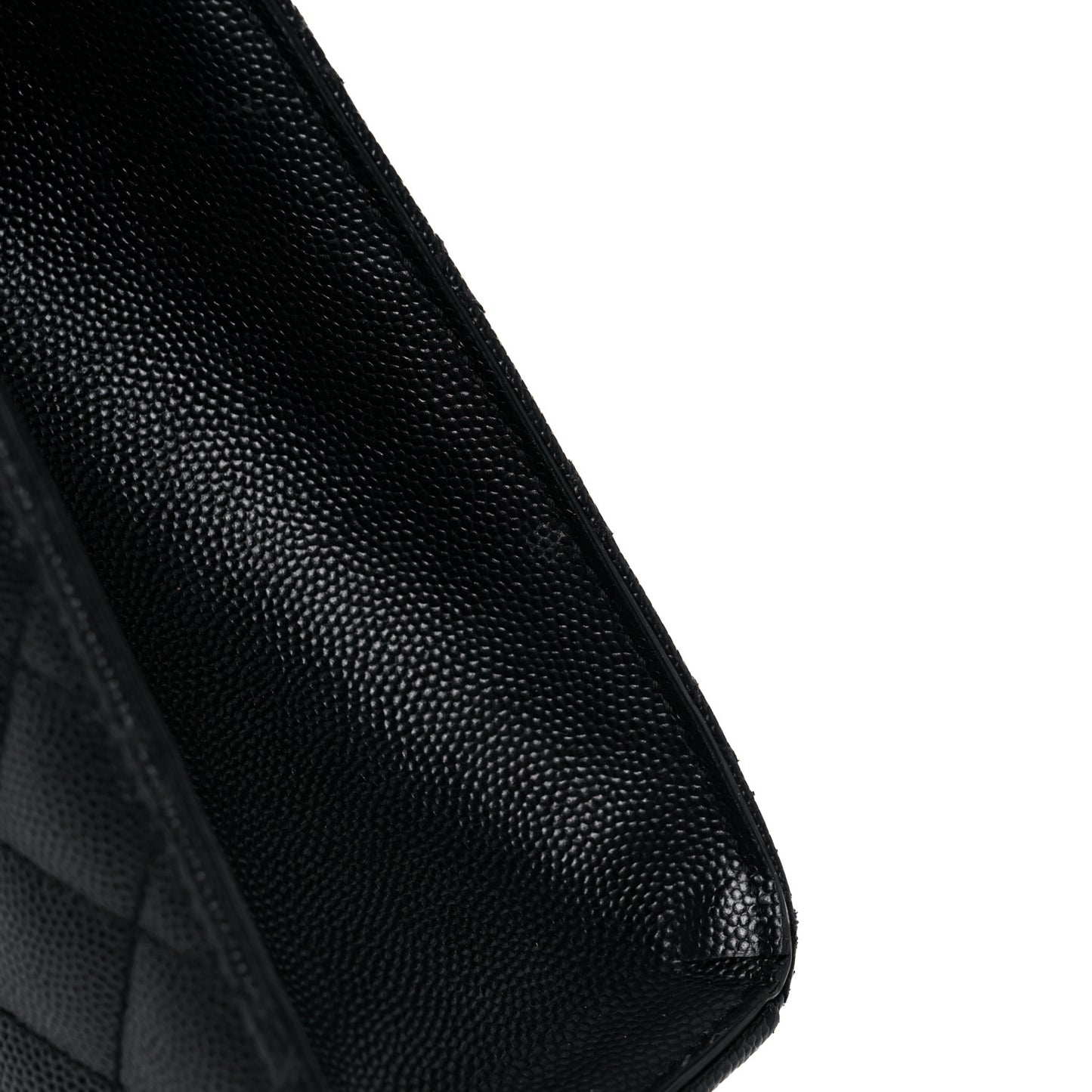 Grain De Poudre Textured Mixed Matelasse Large Triquilt Monogram Satchel Black