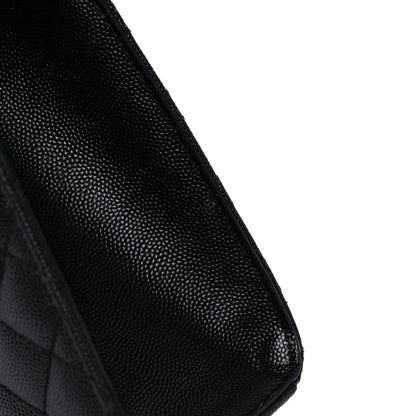 Saint Laurent Grain De Poudre Textured Mixed Matelasse Large Triquilt Monogram Satchel Black 17 of 17