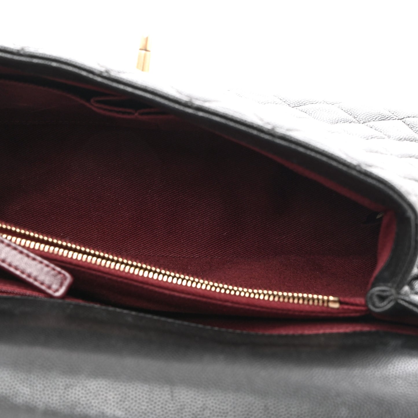 Caviar Quilted Small Coco Handle Flap Black