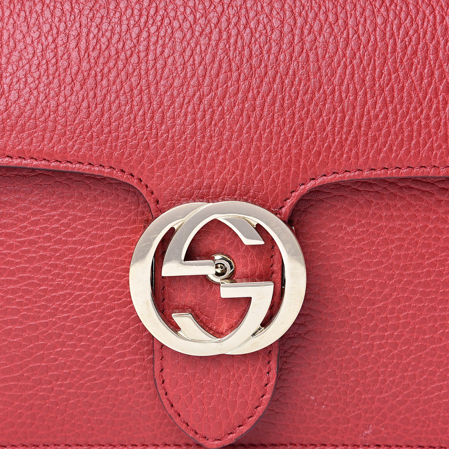 Dollar Calfskin Small Interlocking G Shoulder Bag Red