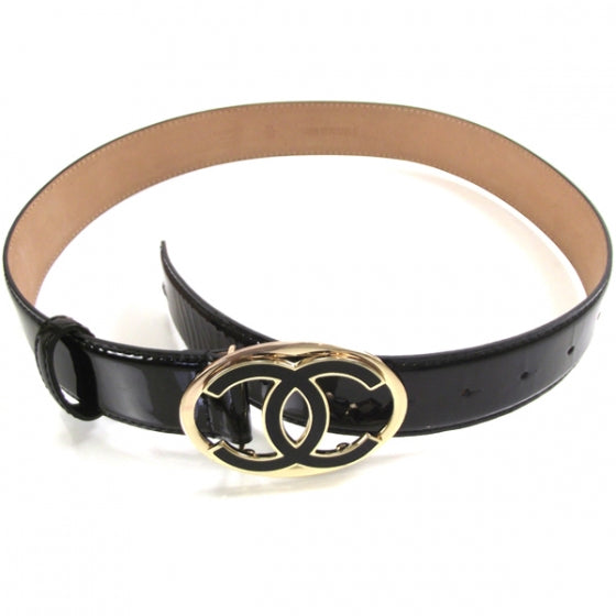 Patent Leather CC Logo Belt 38/95 Black