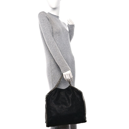 Stella McCartney STELLA MCCARTNEY Shaggy Deer Falabella Fold Over Tote Black 2 of 10