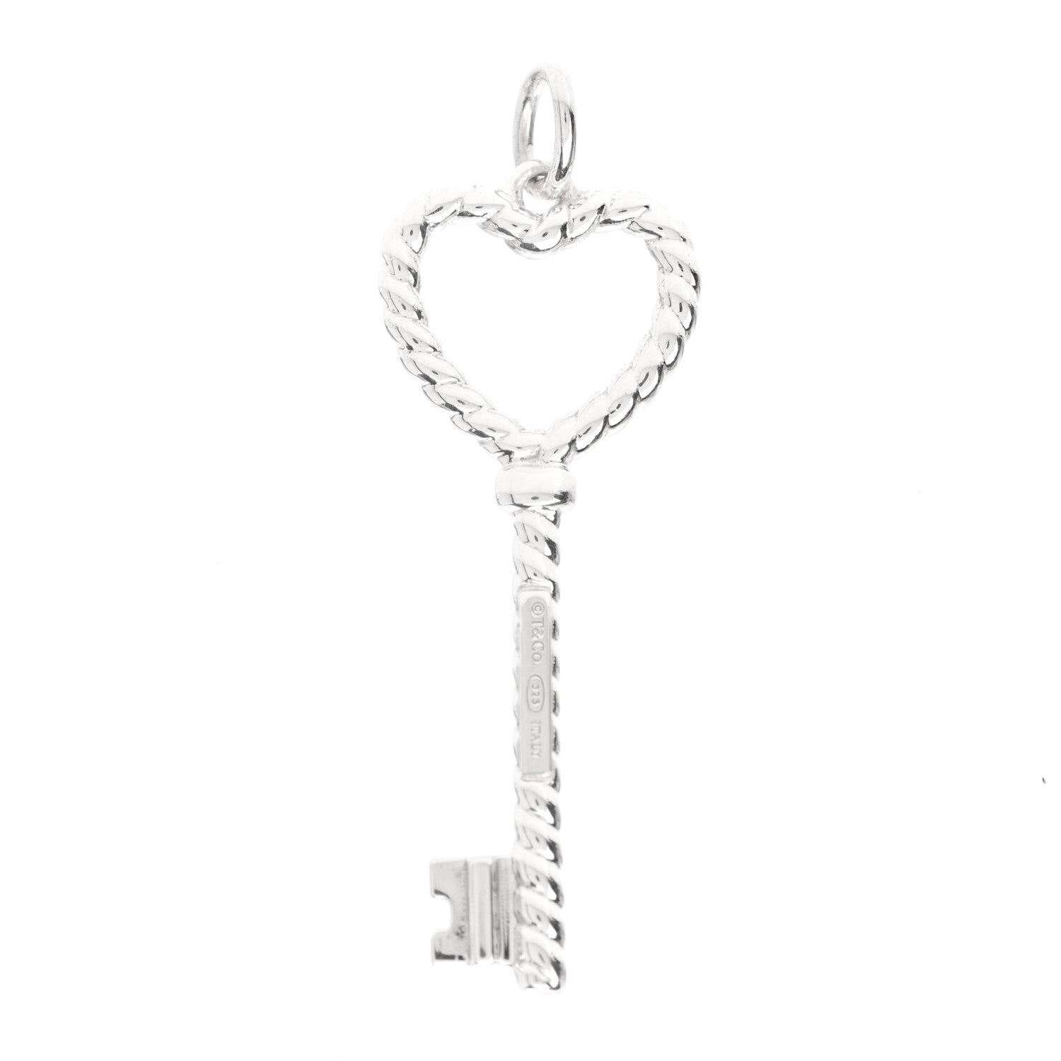 Tiffany Sterling Silver Twist Heart Key Pendant 3 of 4