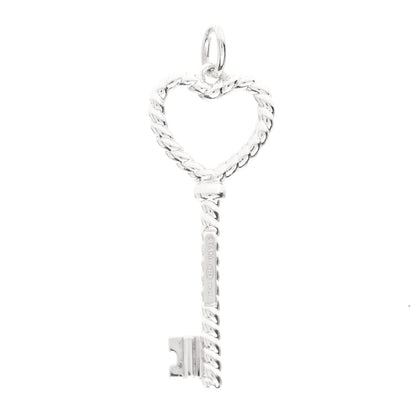 Tiffany Sterling Silver Twist Heart Key Pendant 3 of 4
