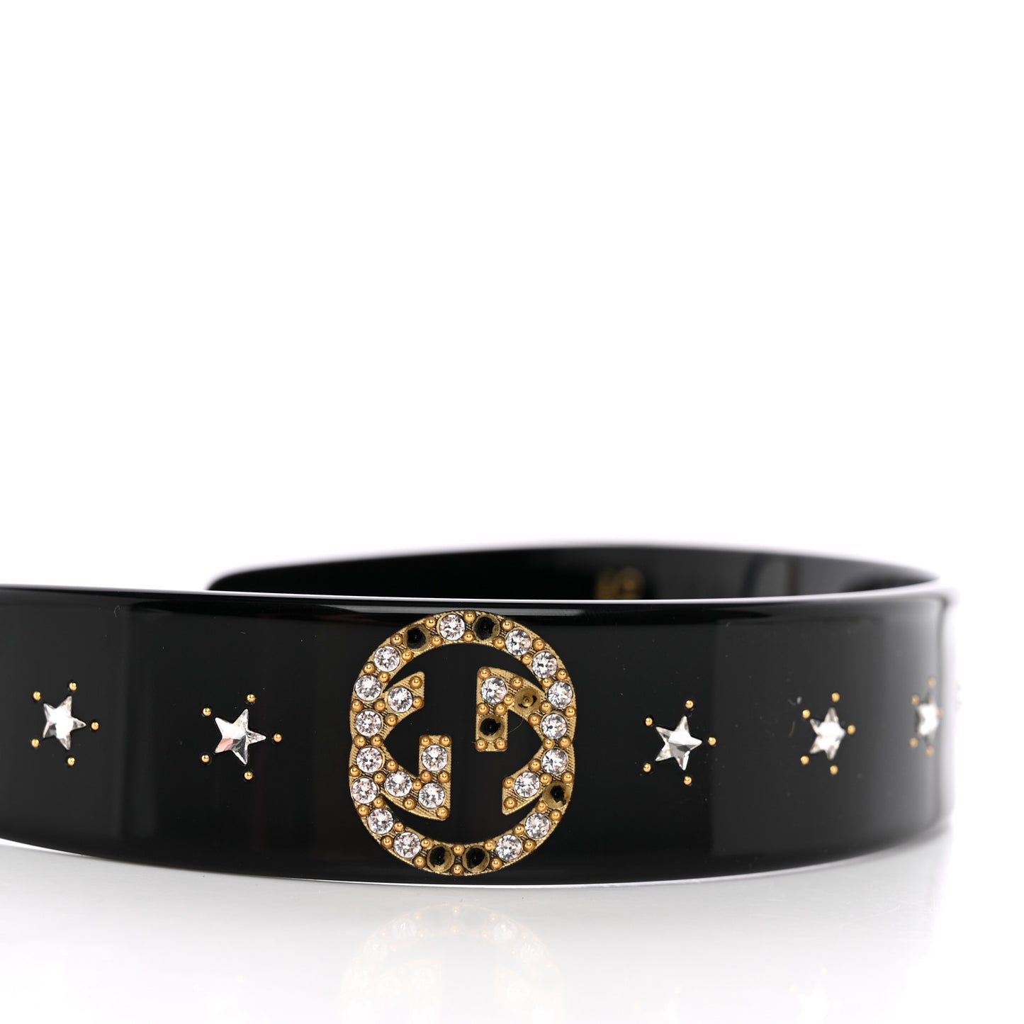 Resin Crystal Interlocking G Headband Black