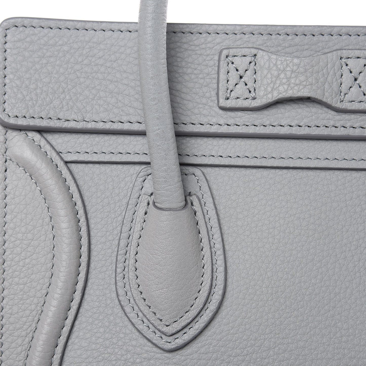 Drummed Calfskin Nano Luggage Pearl Blue