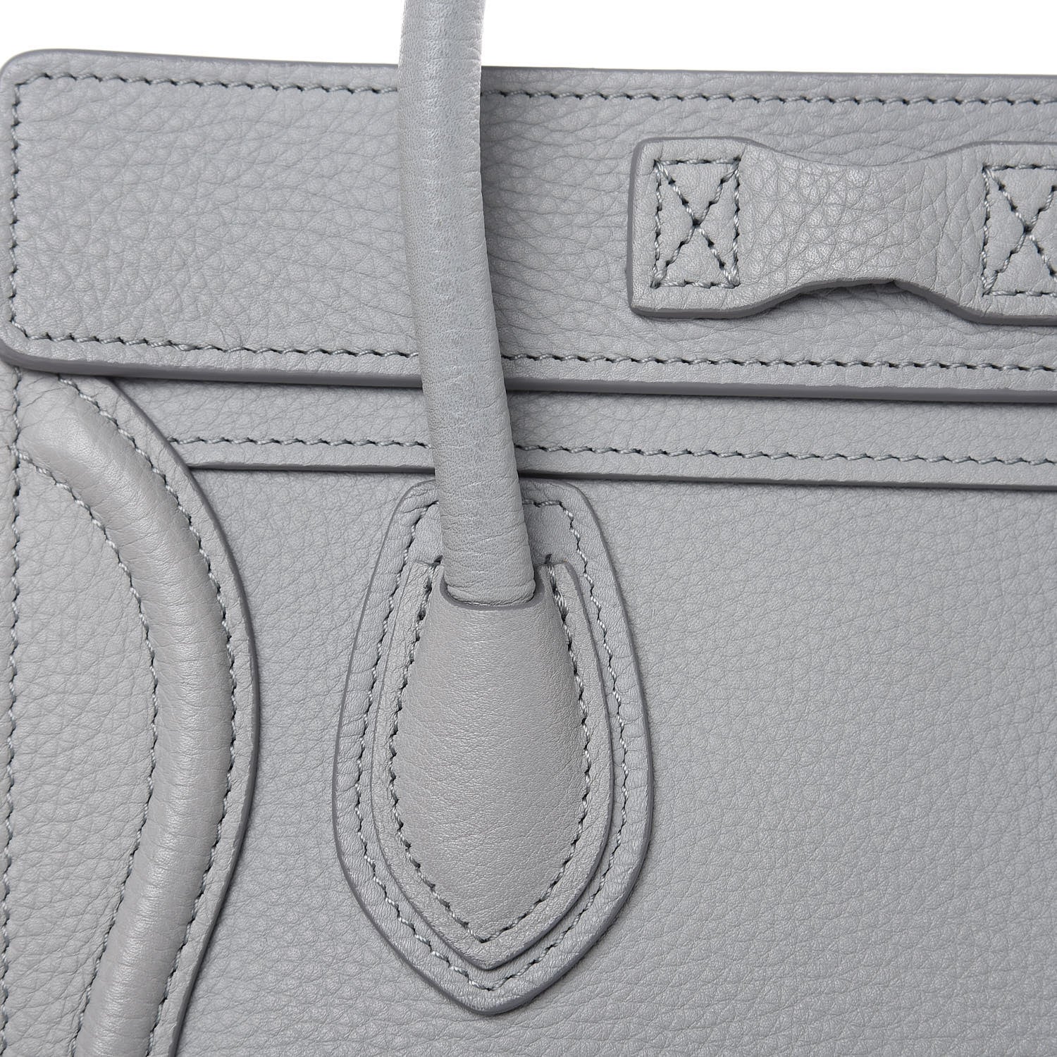 Celine Drummed Calfskin Nano Luggage Pearl Blue 12 of 15