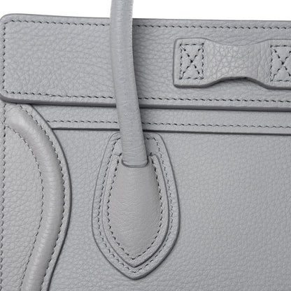 Celine Drummed Calfskin Nano Luggage Pearl Blue 12 of 15