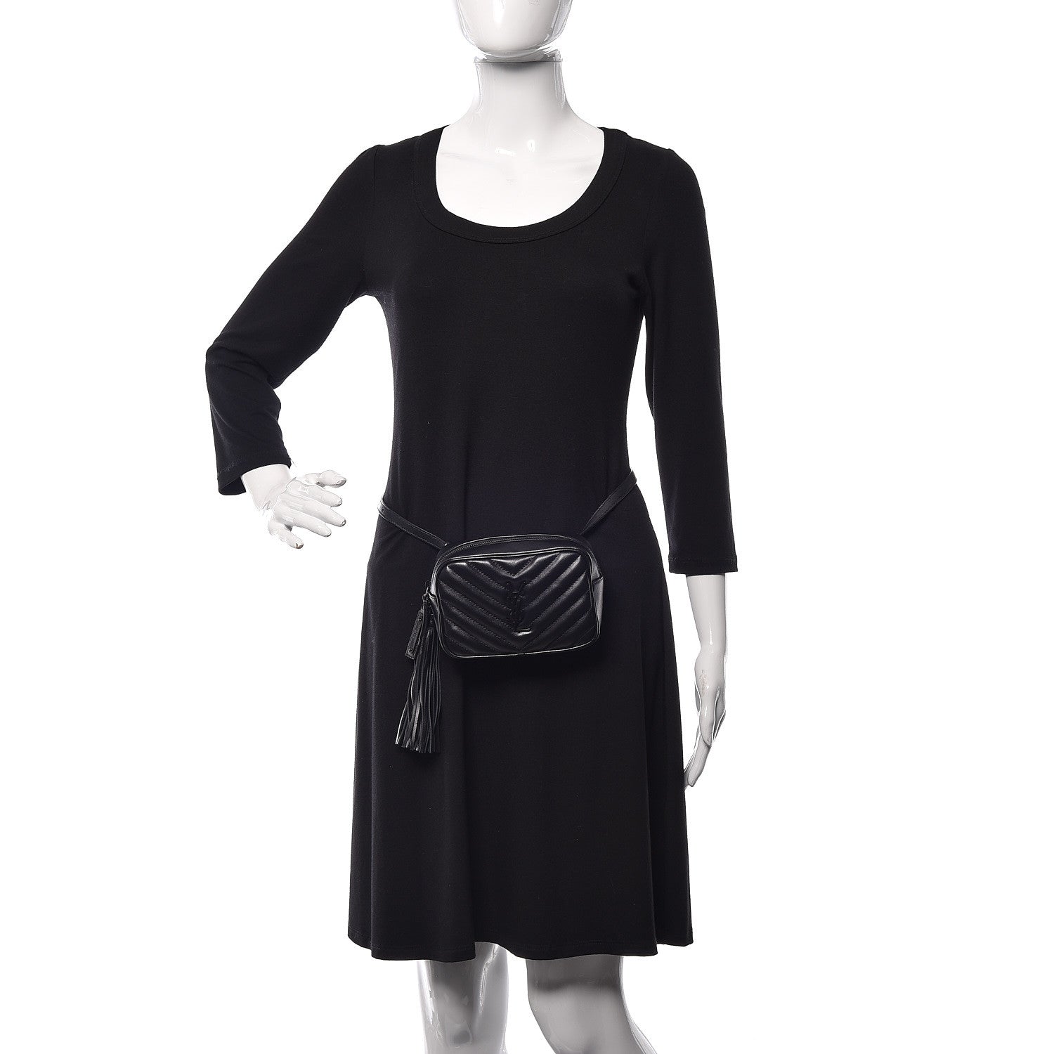 Saint Laurent Calfskin Matelasse Monogram Lou Belt Bag Black 2 of 8