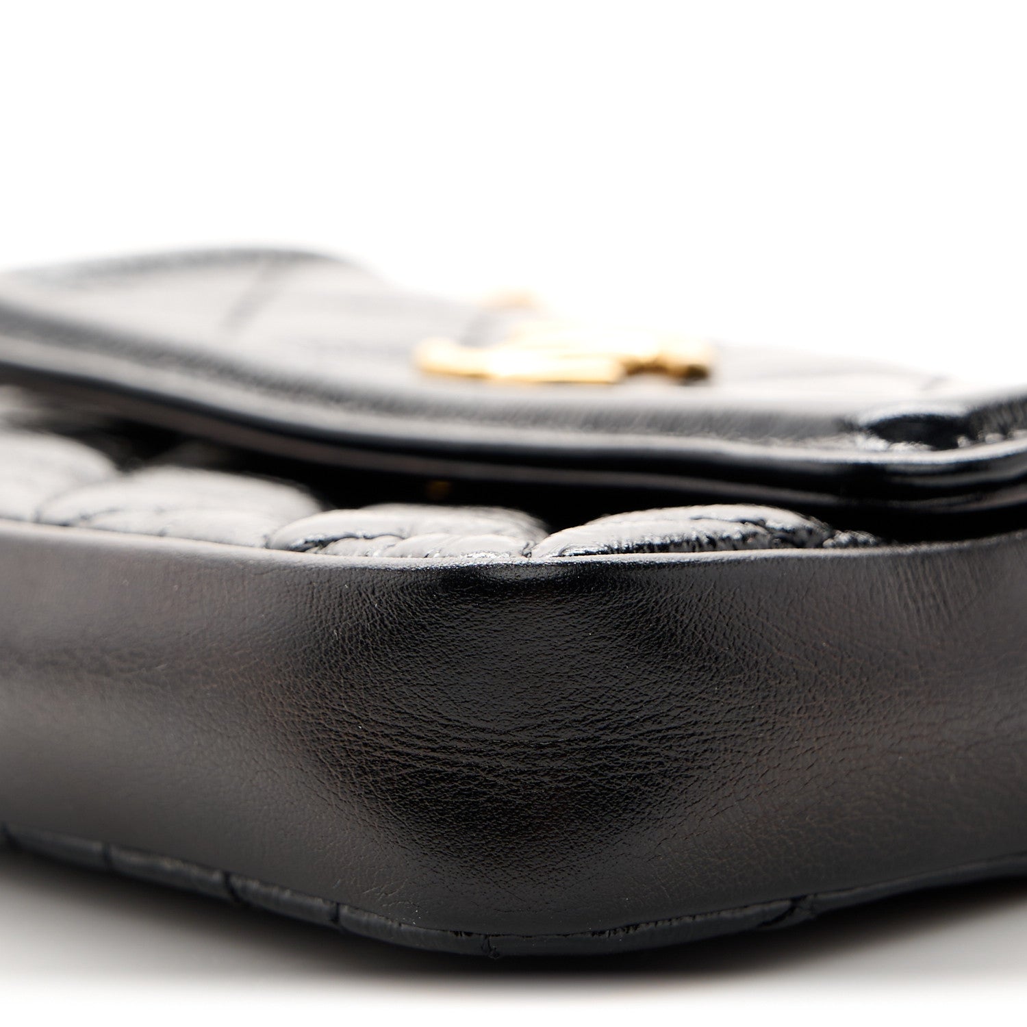 Chanel Shiny Aged Calfskin Quilted Waist Belt Bag Black 11 of 11