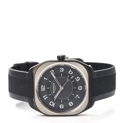 Hermes DLC Coated Titanium Rubber 39mm H08 Automatic Watch Noir 2 of 6