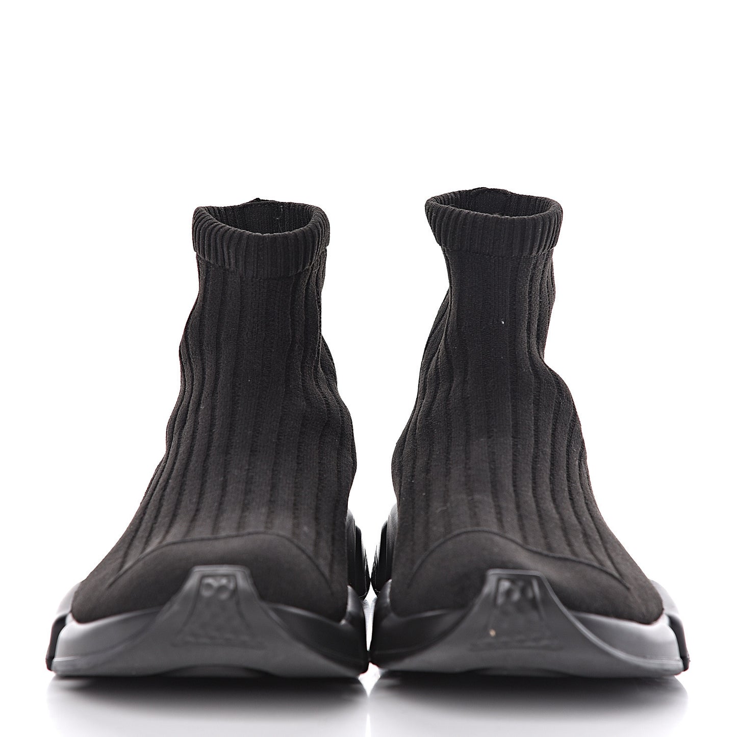 Ribbed Effect Knit Mens Speed Sneakers 42 Black