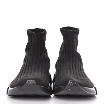 Balenciaga Ribbed Effect Knit Mens Speed Sneakers 42 Black 2 of 10