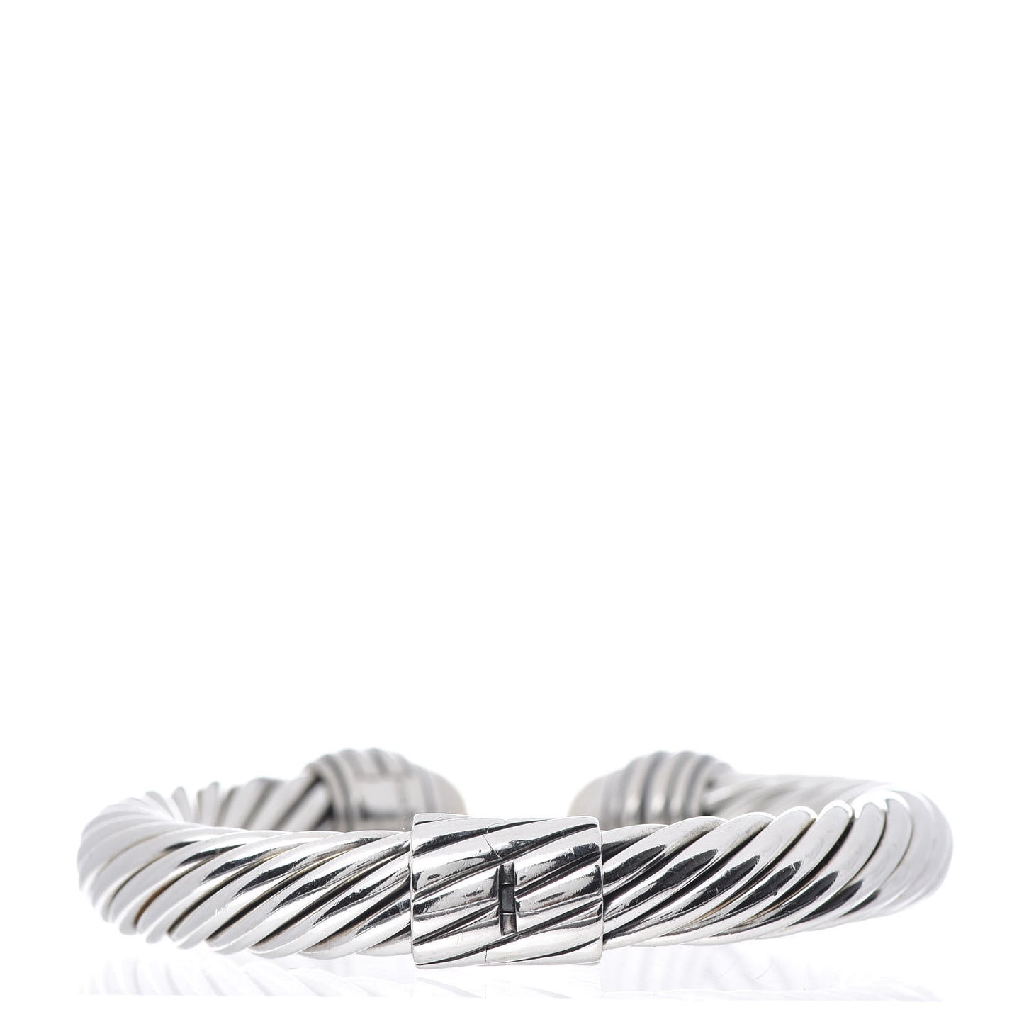 Sterling Silver Pearl 10mm Cable Classics Hinged Bracelet