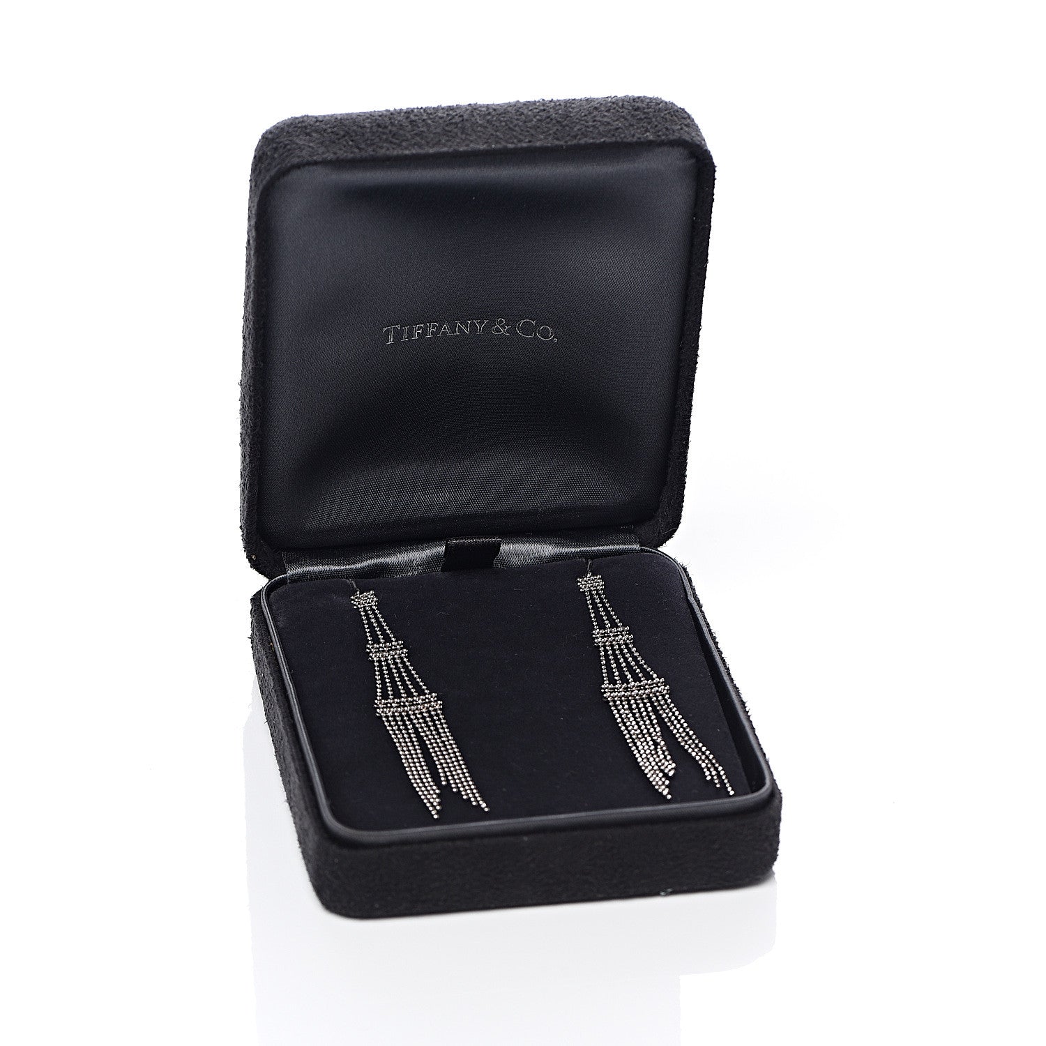 Tiffany 18K White Gold Fringe Tower Earrings 5 of 5