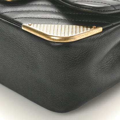 Chanel Calfskin Chevron Quilted Mini Rock The Corner Flap Black 9 of 9