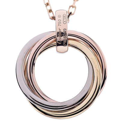 Cartier 18K Pink White Yellow Gold Diamond Trinity Pendant Necklace 6 of 6
