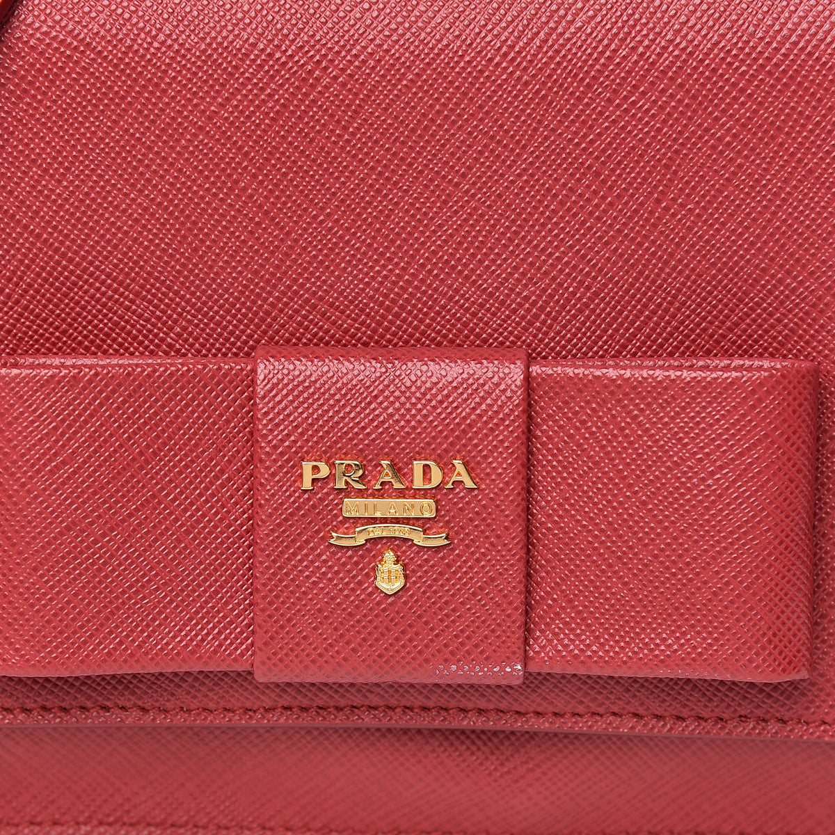 Prada Saffiano Fiocco Bow Flap Wallet Fuoco 10 of 10