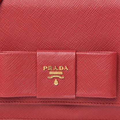 Prada Saffiano Fiocco Bow Flap Wallet Fuoco 10 of 10