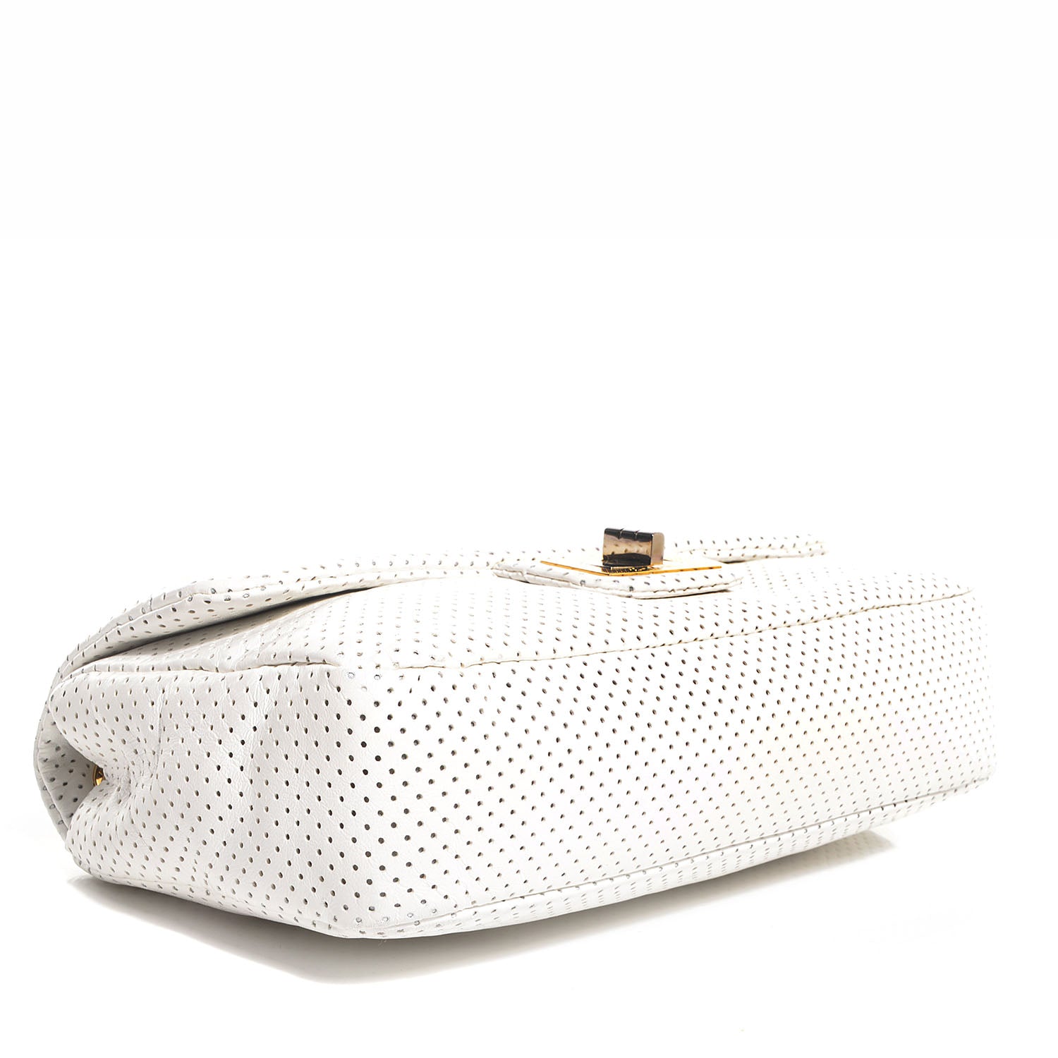 Chanel Lambskin Perforated Drill Flap White 4 of 9