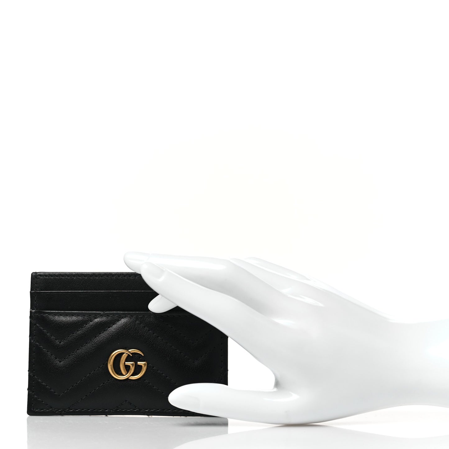 Calfskin Matelasse GG Marmont Card Holder Black
