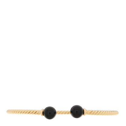 David Yurman 18K Yellow Gold Black Onyx 7mm Solari Bracelet 1 of 4