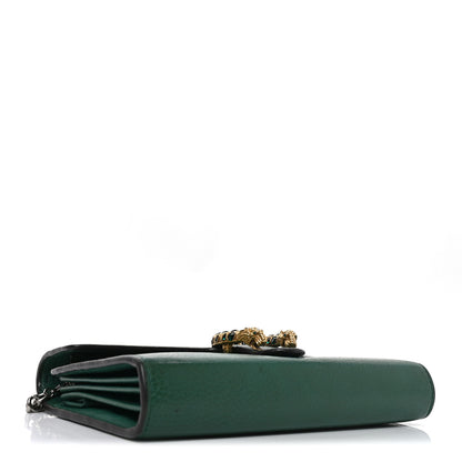 Gucci Calfskin Mini Dionysus Chain Wallet Emerald 4 of 10
