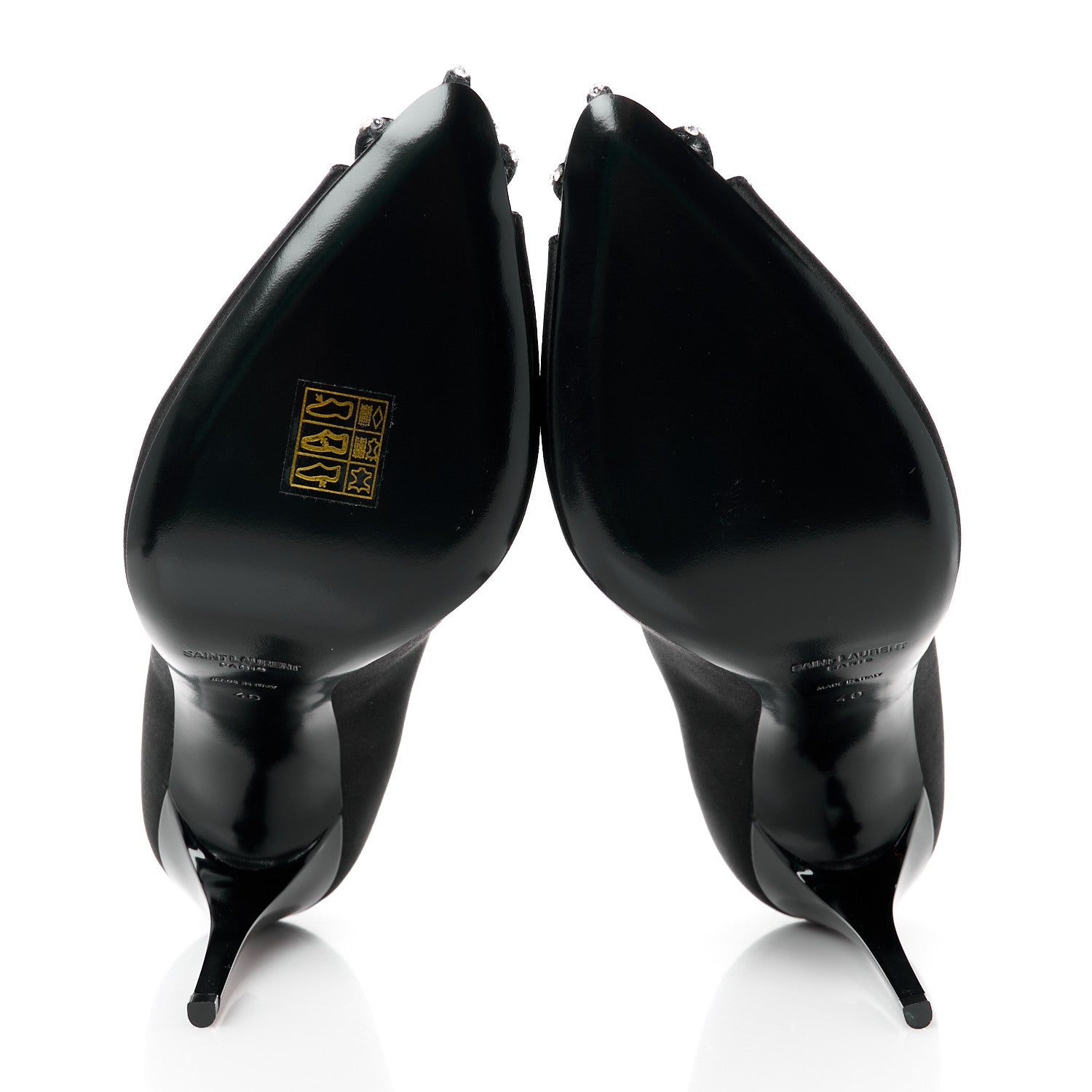 Saint Laurent Satin Crystal Martinique 110 Pump 40 Black 5 of 9