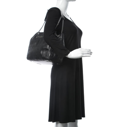 Chanel Lambskin Square Stitched Lax Accordion Shoulder Bag Black 2 of 13