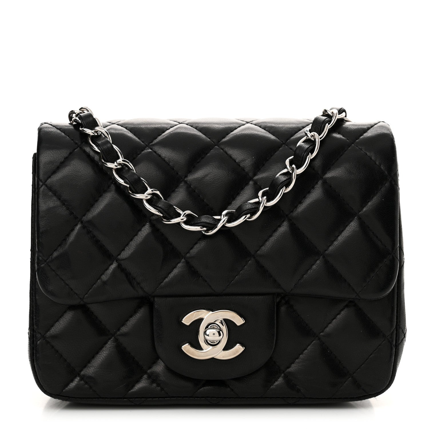 Chanel Lambskin Quilted Mini Square Flap Black 1 of 14