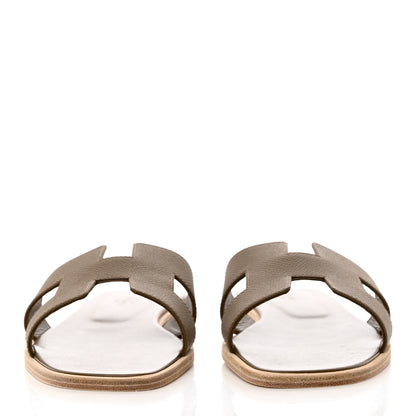 Hermes Epsom Oran Sandals 39 Etoupe 2 of 9