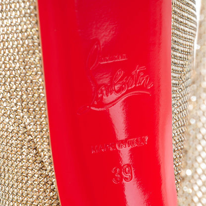 Christian Louboutin Glitter Fabric Altareva 160 Pumps 39 Gold 6 of 7