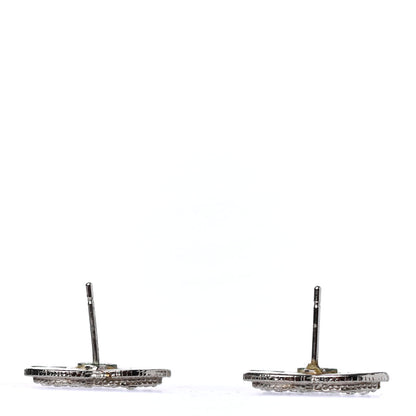 Chanel Crystal Mini CC Earrings Silver 3 of 4