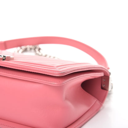 Chanel Calfskin Chevron Quilted Medium Boy Flap Pink 9 of 14