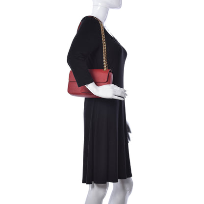 Prada Saffiano Pattina Chain Crossbody Bag Fuoco 3 of 9
