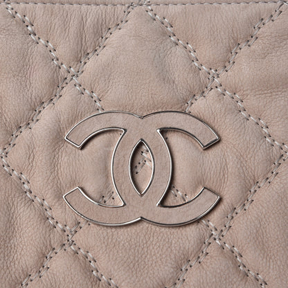 Chanel Nubuck Double Stitch Large Hamptons Shopping Tote Light Brown 8 of 10