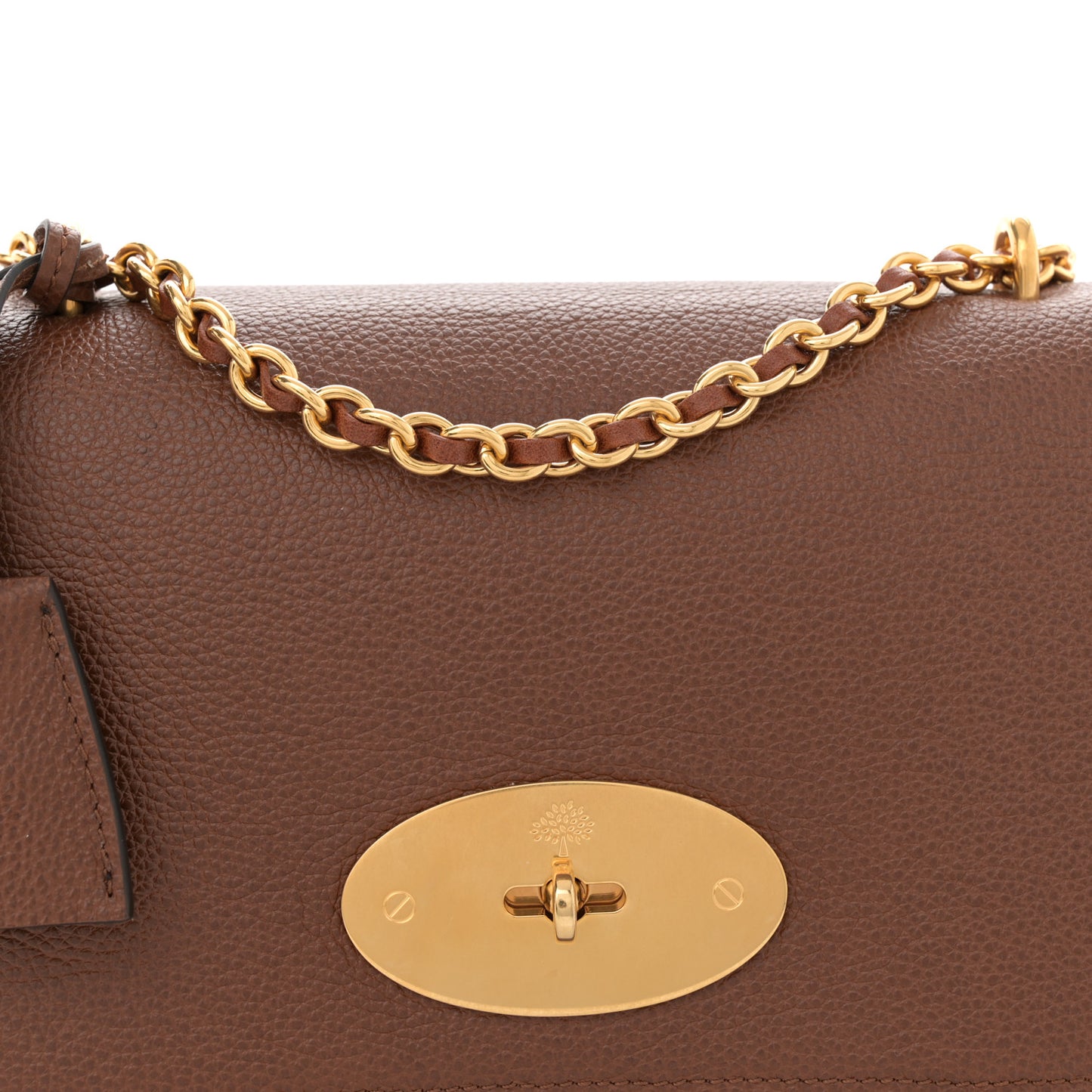 Small Classic Grain Calfskin Medium Lily Flap Oak