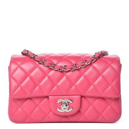 Chanel Lambskin Quilted Mini Rectangular Flap Fuchsia 1 of 19